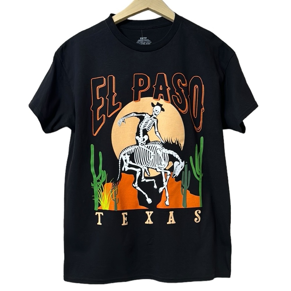 Philcos El Paso Texas Skeleton Graphic Short Sleeve Tee Size XS